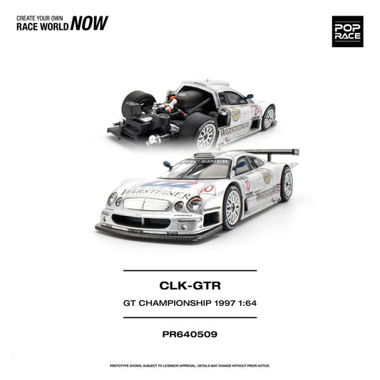 1/64 1997 Mercedes Benz AMG CLK GTR FIA GT Championship, silver - Poprace - PR640509