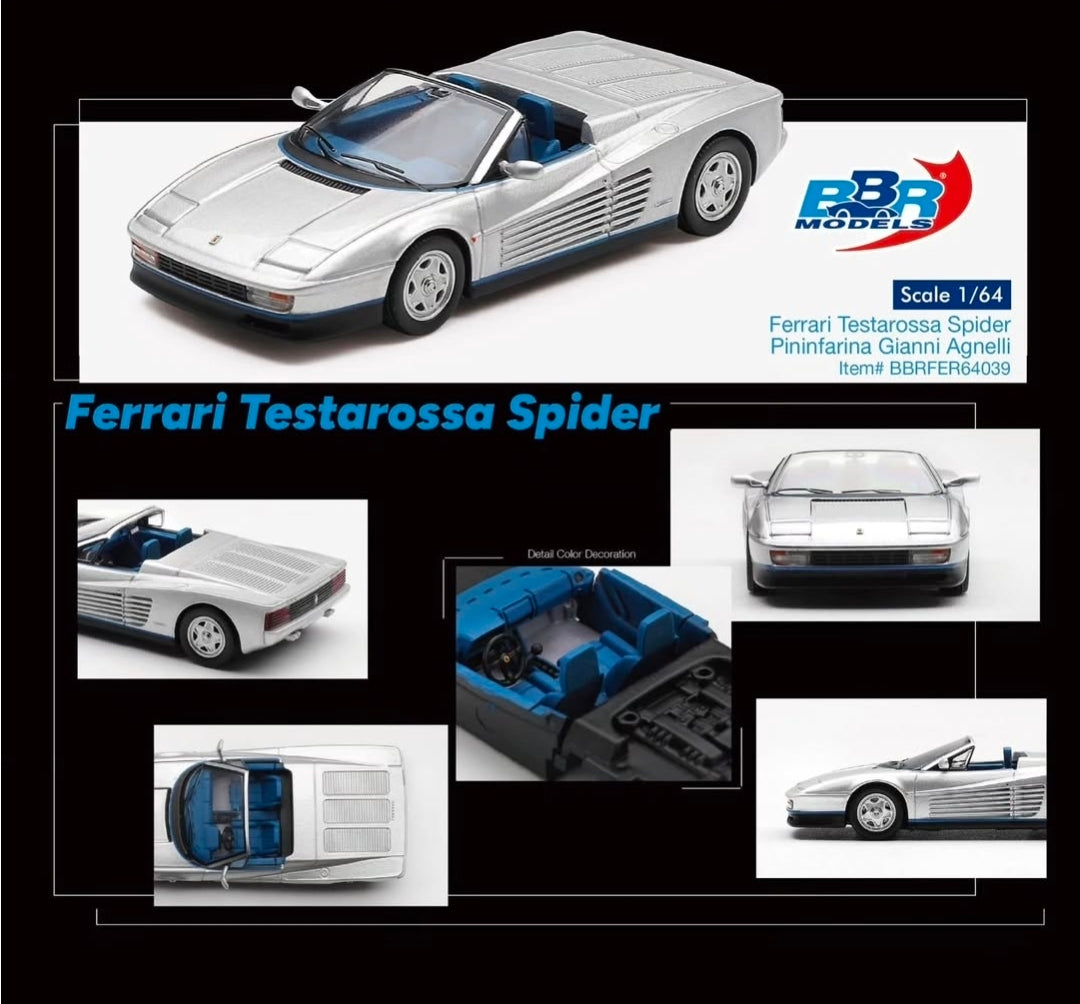 1/64 FERRARI TESTAROSSA SPIDER PININFARINA GIANNI AGNELLI - BBR Models - BBRFER64039
