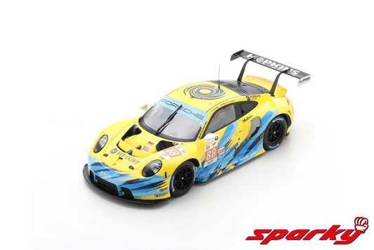 1/64 PORSCHE - 911 991 RSR-19 4.2L TEAM DEMPSEY PROTON RACING N 88 24h LE MANS 2022 F.POORDAD - M.ROOT - J.HEYLEN - YELLOW LIGHT BLUE - SPARKY SPA Y277