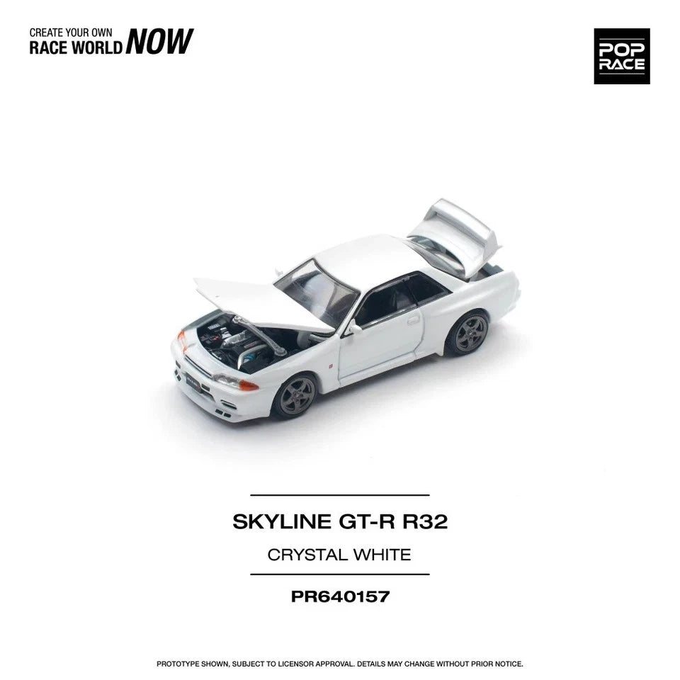 1/64 NISSAN SKYLINE GT-R R32 - CRYSTAL WHITE - Poprace - PR640157