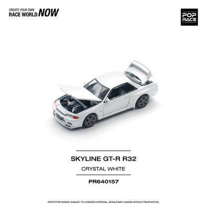 1/64 NISSAN SKYLINE GT-R R32 - CRYSTAL WHITE - Poprace - PR640157