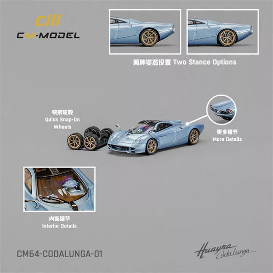 1:64 Pagani Codalunga Ice Blue - CM Models - CM64-Codalunga-01