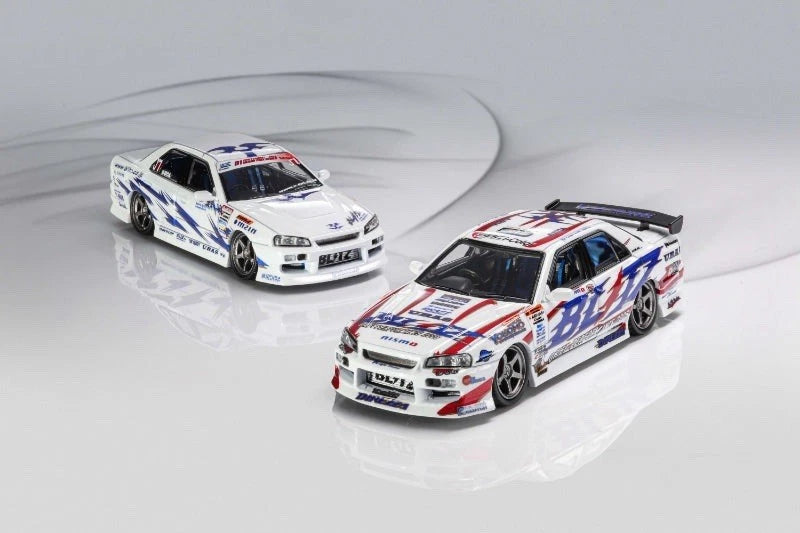 1/64 - Nissan URAS ER34 Skyline 25GT-t Blitz ER34 D1PS Twin Cars Set 03&06 ( 899 pcs)- Mortal Models