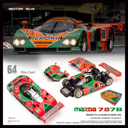 1/64 - Mazda Renown Mazda 787B RENOWN Le Mans Championship 1991#55 V. Weidler/J.Herbert/B.Gachot - MotorHelix - M60101