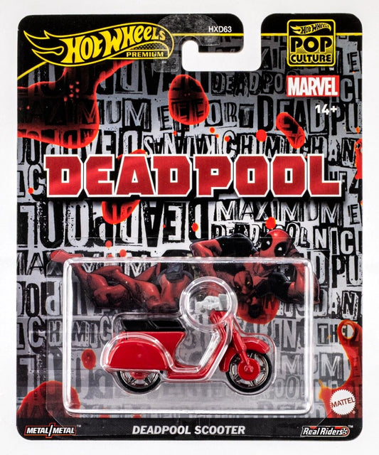 1:64 Hot Wheels - Deadpool Scooter - 2024 dash 956J RealRiders.