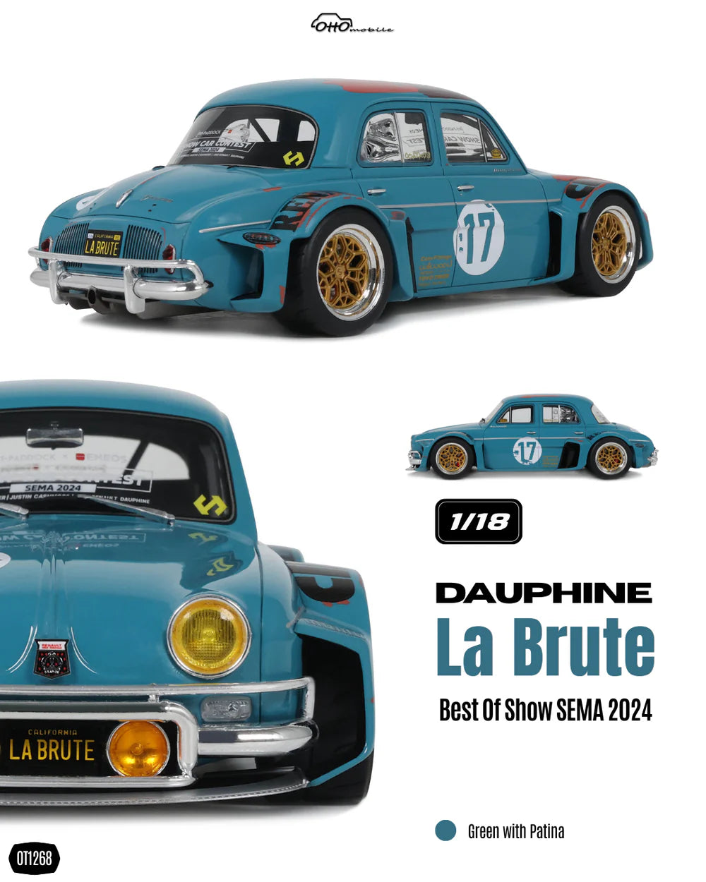 1/18 1/18 2024 Dauphine La Brute - Green with Patina - Best Of Show SEMA 2024 - Otto Models - OT1268  - Otto Models - OT1278
