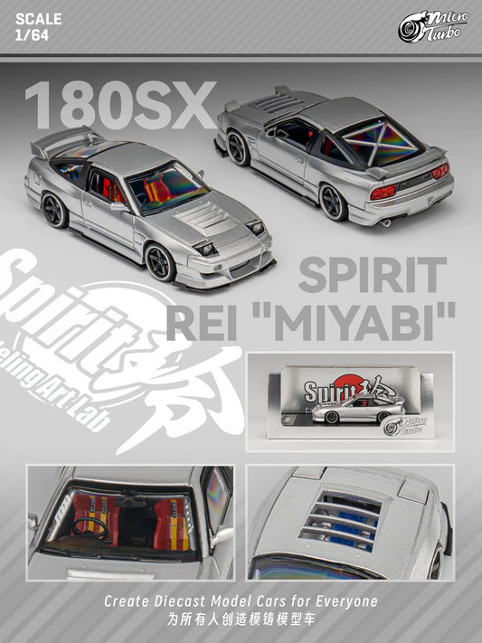 1/64 - 180sx Metallic Silver, Spirit Rei Miyabi modified version - Micro Turbo - MT6407A4