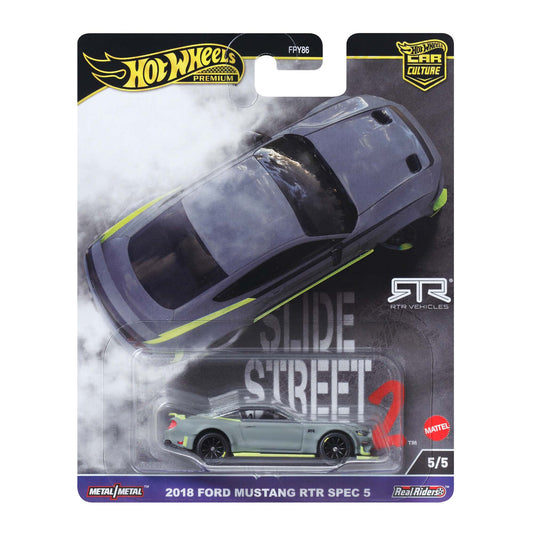 1/64 Hot Wheels Car Culture Slide Street 2 2018 Ford Mustang RTR Spec 5 - hwmvHKC85