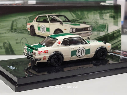 1/64 Nissan Skyline 2000 GT-R (KPGC10) #50, white/green Malaysia Diecast 2023 Special Expo Edition