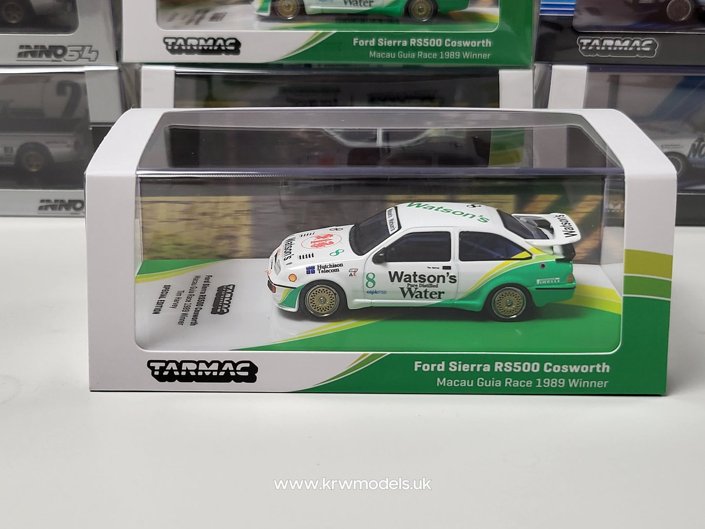 1:64 1989 Ford Sierra RS500 Cosworth Macau Guia Race #8 Tim Harvey, white/green -TC-T64-058-89MGP08