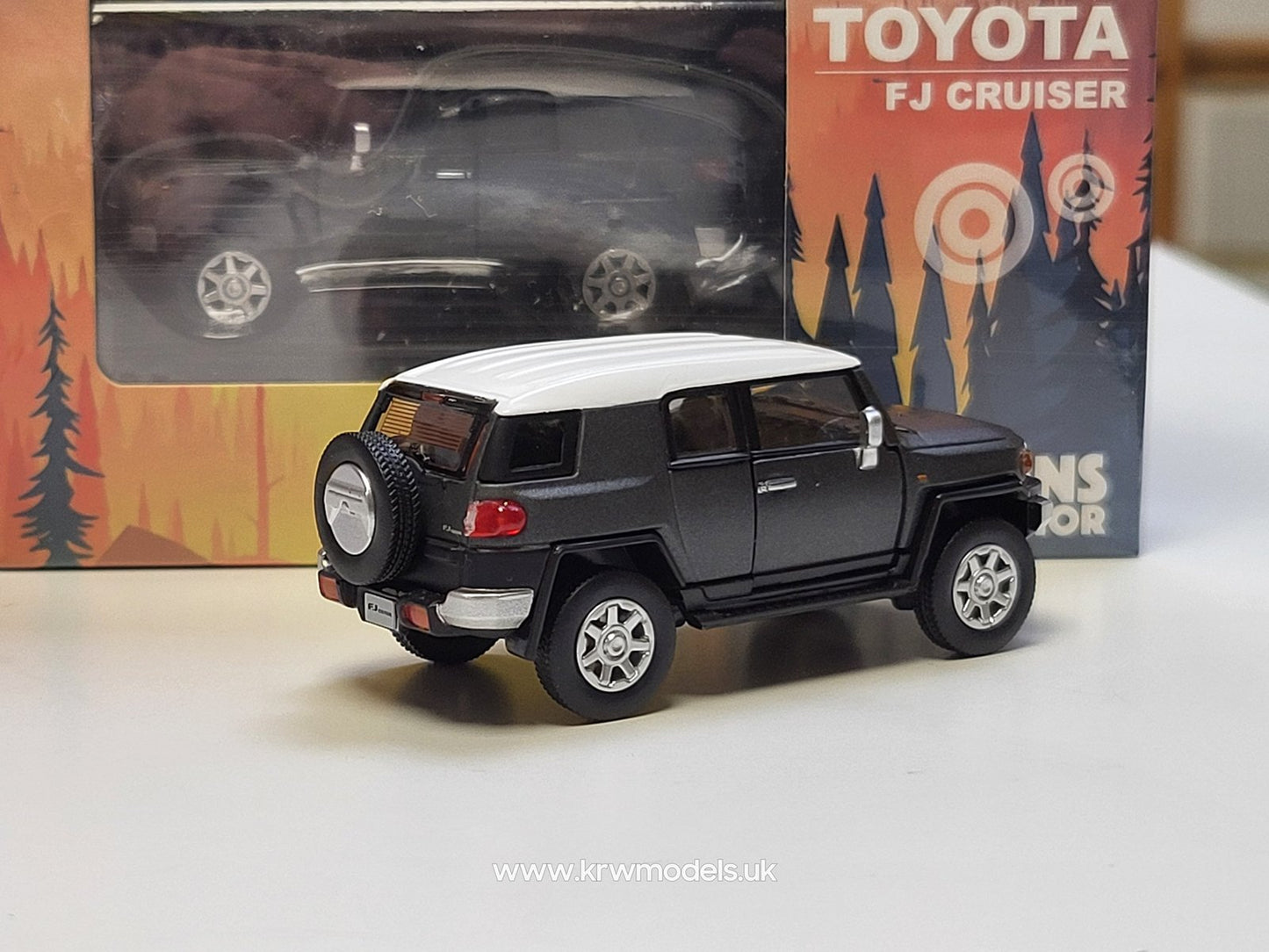 1/64 - 2015 Toyota FJ Cruiser, metallic dark grey with white roof - BM64B0140rhd