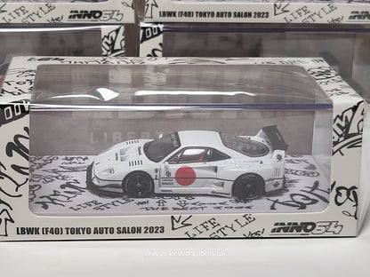 1/64 2023 LBWK Ferrari F40 Tokyo Salon, white - in64LBWKF40TAS23