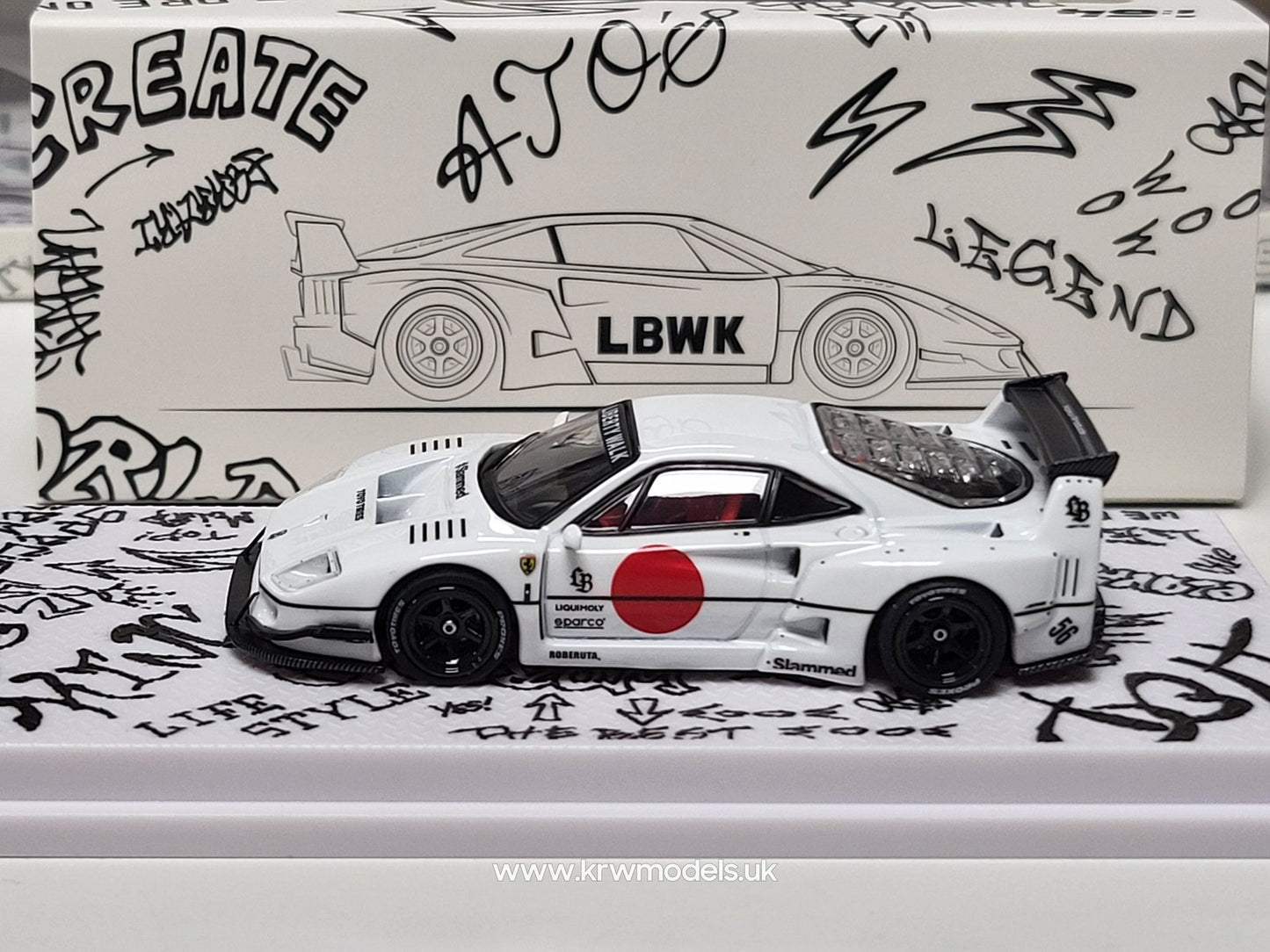 1/64 2023 LBWK Ferrari F40 Tokyo Salon, white - in64LBWKF40TAS23