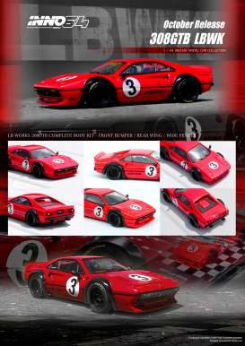 1/64 - LBWK 308 GTB (Ferrari) #3, red - in64LBWK308-RED