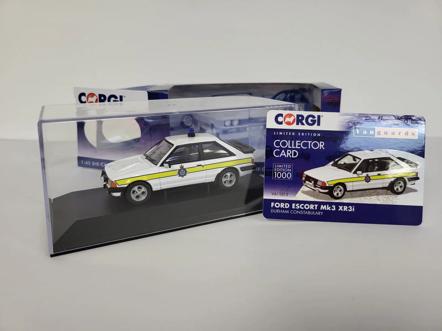 Corgi Vanguards 1:43 Die-cast Ford Escort Mk3 XR3i Durham Constabulary - VA11012