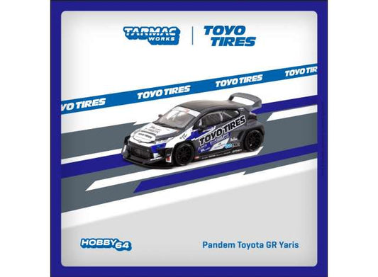 1/64 Pandem Toyota GR Yaris *TOYO Tires*, black/blue - Tarmac Models - TC-T64-080TOYO