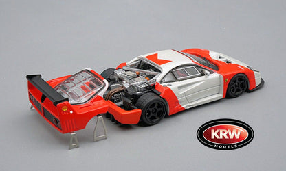 1/64 TECNOMODEL FERRARI - F40 LM N 0 RACING 1996 - BLACK WHEELS - WHITE RED