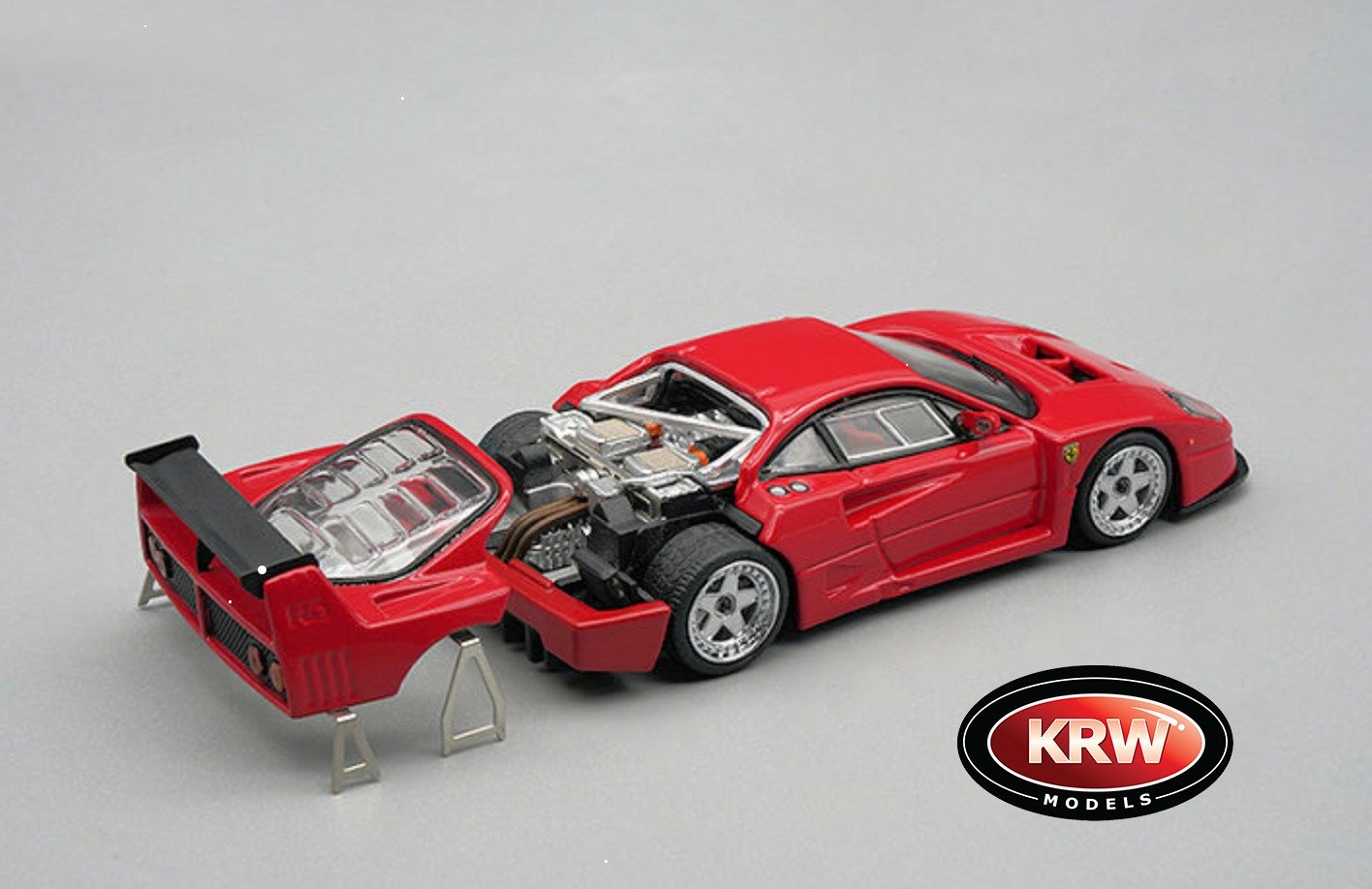 1/64 TECNOMODEL F40 LM PRESS VERSION 1996 - SILVER WHEELS - RED