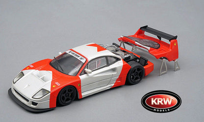 1/64 TECNOMODEL FERRARI - F40 LM N 0 RACING 1996 - BLACK WHEELS - WHITE RED