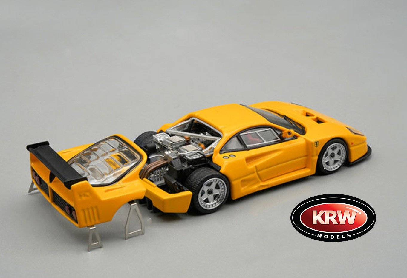 1/64 TECNOMODEL FERRARI - F40 LM PRESS VERSION 1996 - SILVER WHEELS - GIALLO MODENA - YELLOW