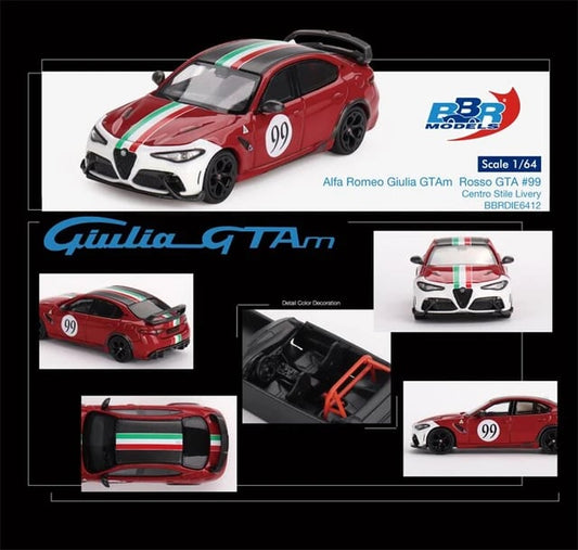 1/64 Alfa Romeo Giulia GTAm Rosso GTA #99, centro stile livery BBRDIE6412