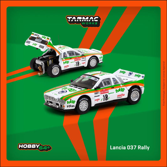 TCT64PTL00283SAN18 - 1/64 1983 LANCIA 037 RALLY NO.18 M. BIASON/T. SIVIERO RALLYE SANREMO, WHITE/GRE