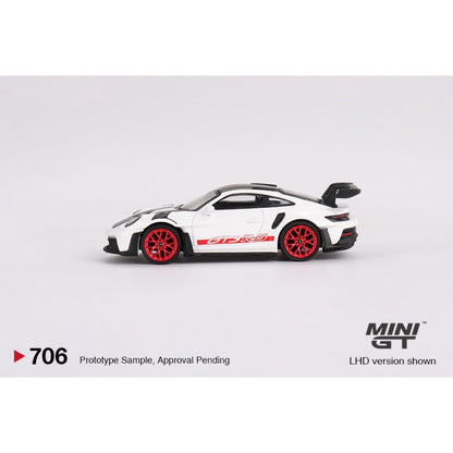 MGT00706-R - 1/64 PORSCHE 911 (992) GTS RS WEISSACH PACKAGE WHITE WITH PYRO RED (RHD)