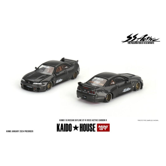 MGTKHMG116 - 1/64 NISSAN SKYLINE GT-R (R33) ACTIVE CARBON R